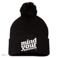Mind Your Business Pom Pom 12in Knit Beanie thumb 0