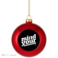 Mind Your Business Plastic Christmas Ball Ornament thumb 0