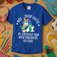 May Your Coffee Be Stronger Than Your Daughter's Attitude Gift Kids T-Shirt thumb 3