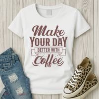 Make Your Day Better With Coffee Women's T-Shirt thumb 3