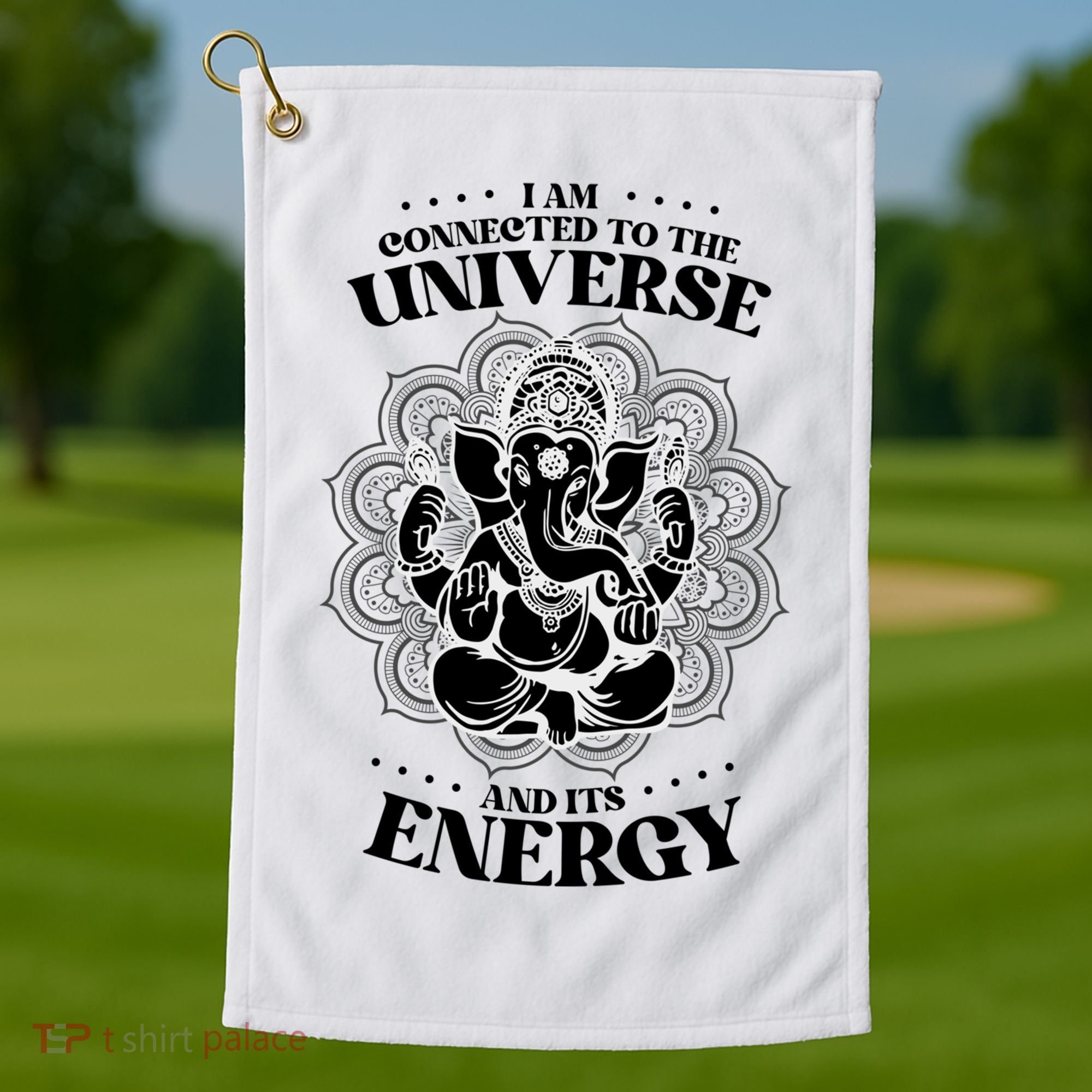 Mandala Yoga Elephant Zen Meditation Quote Buddhism Buddhist Gift Golf Towel