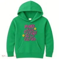 Make Your Future Self Proud Smiley Kids Hoodie thumb 0