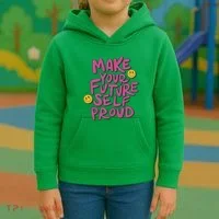 Make Your Future Self Proud Smiley Kids Hoodie thumb 3
