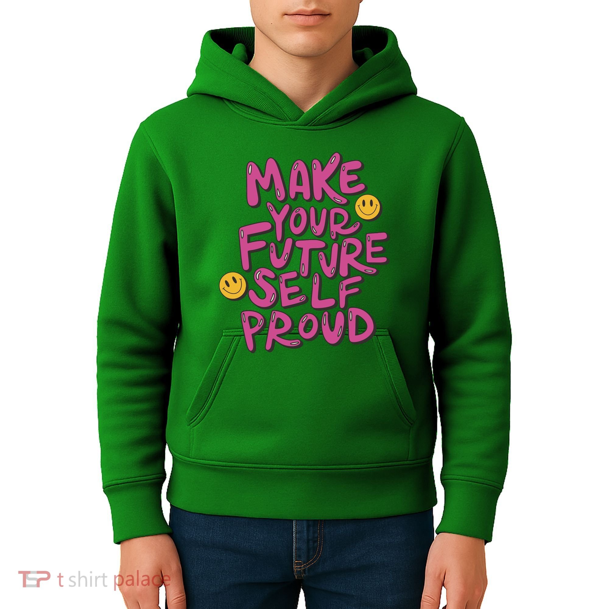 Make Your Future Self Proud Smiley Kids Hoodie