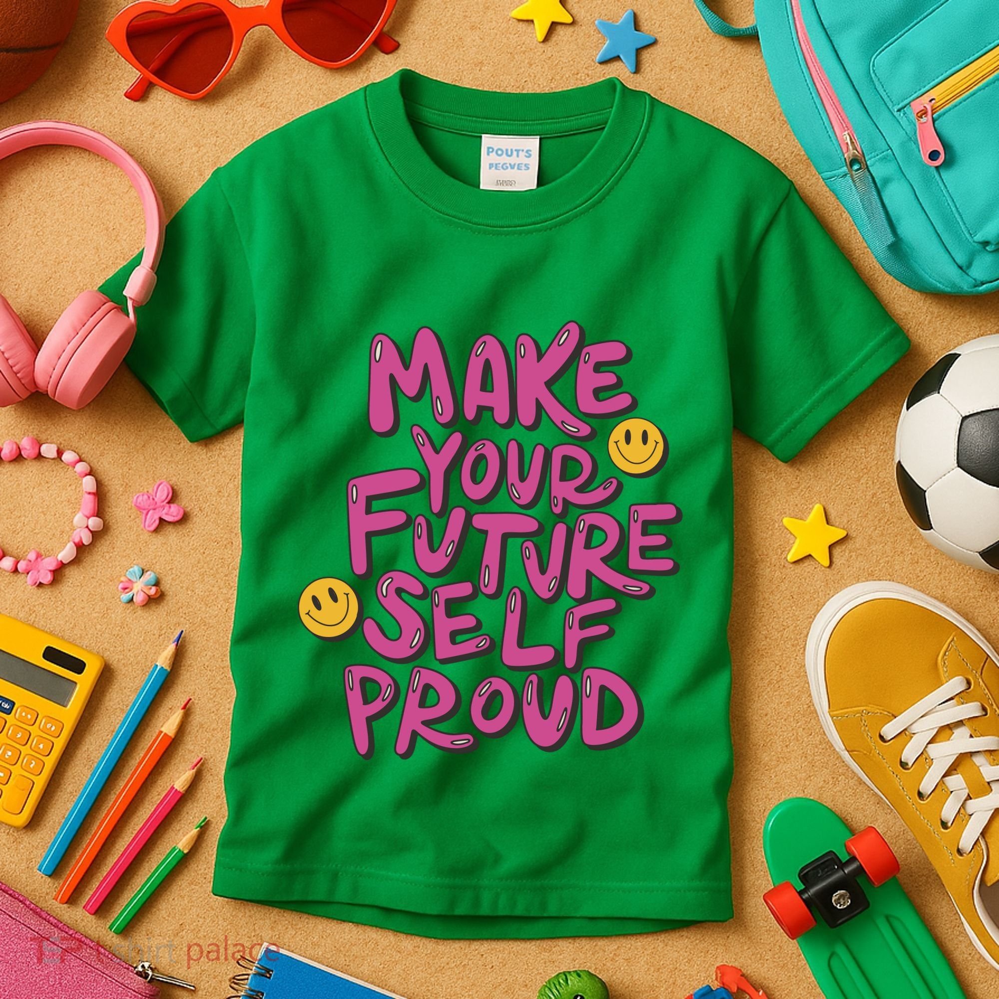 Make Your Future Self Proud Smiley Kids T-Shirt