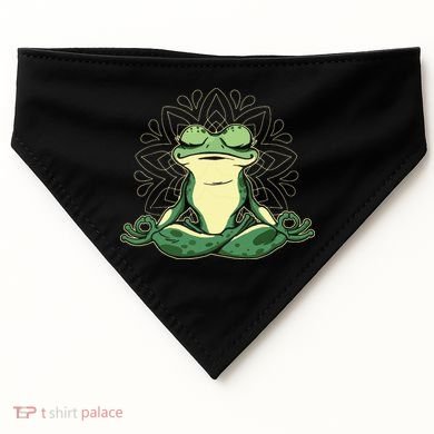 Meditating Yoga Frog USA-Made Doggie Bandana