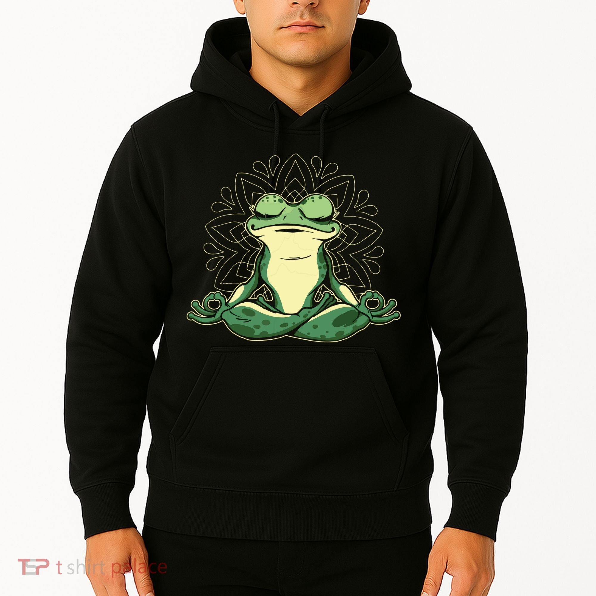 Meditating Yoga Frog Hoodie