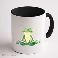 Meditating Yoga Frog Coffee Mug thumb 1