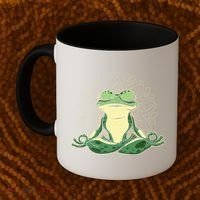 Meditating Yoga Frog Coffee Mug thumb 2