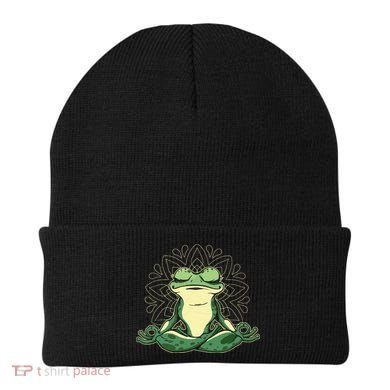 Meditating Yoga Frog Beanie