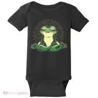 Meditating Yoga Frog Baby Bodysuit thumb 0