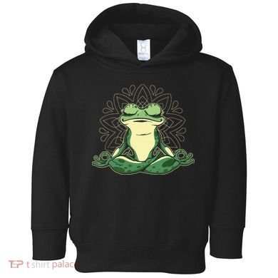 Meditating Yoga Frog Toddler Hoodie