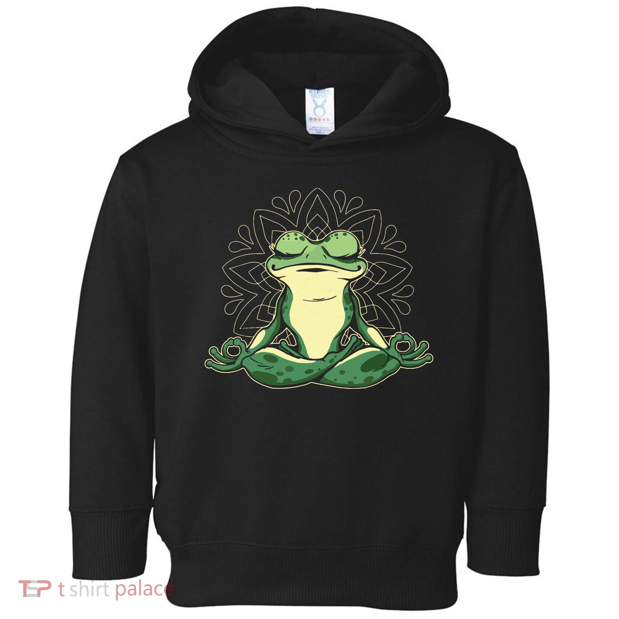 Meditating Yoga Frog Toddler Hoodie