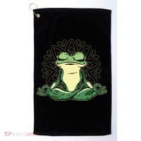 Meditating Yoga Frog Golf Towel thumb 0