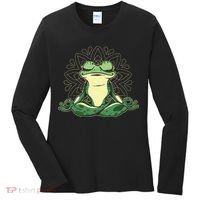 Meditating Yoga Frog Women's Long Sleeve Shirt thumb 0