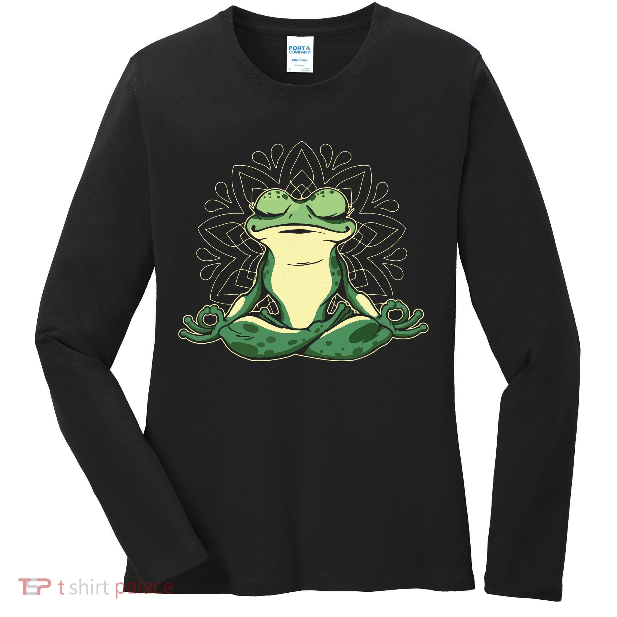 Meditating Yoga Frog Women's Long Sleeve Shirt