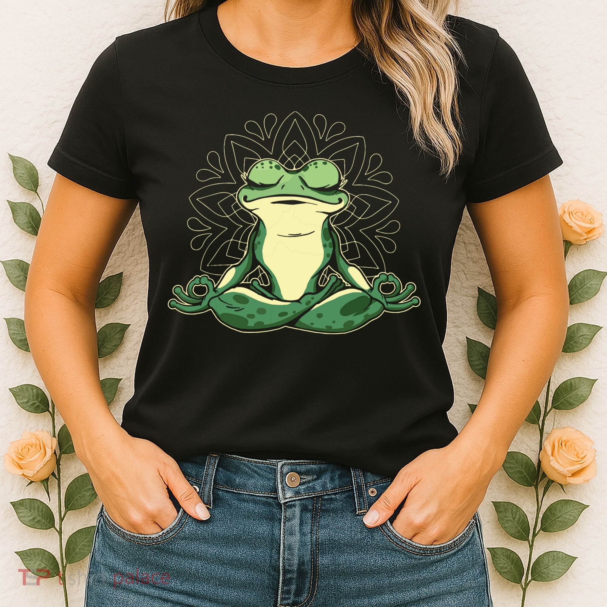 Meditating Yoga Frog Women's T-Shirt