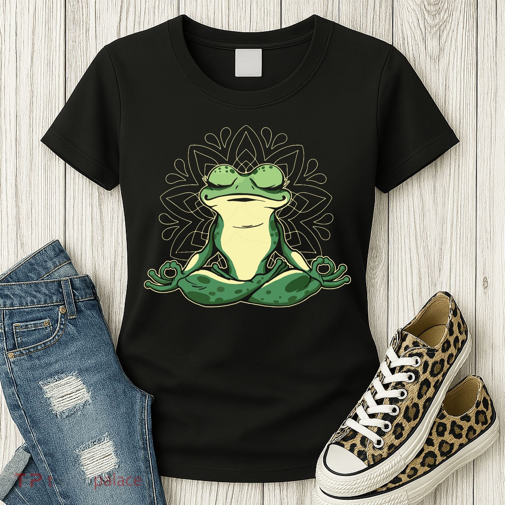 Meditating Yoga Frog Women's T-Shirt