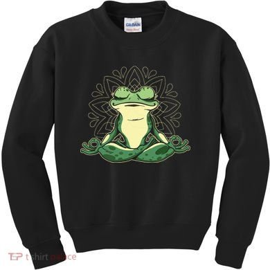 Meditating Yoga Frog Kids Sweatshirt