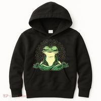 Meditating Yoga Frog Kids Hoodie thumb 0