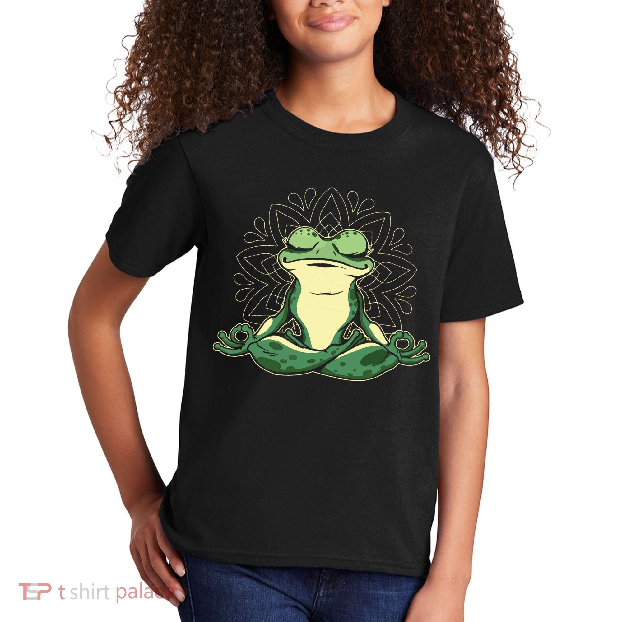 Meditating Yoga Frog Kids T-Shirt