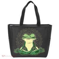 Meditating Yoga Frog Tote Bag thumb 0