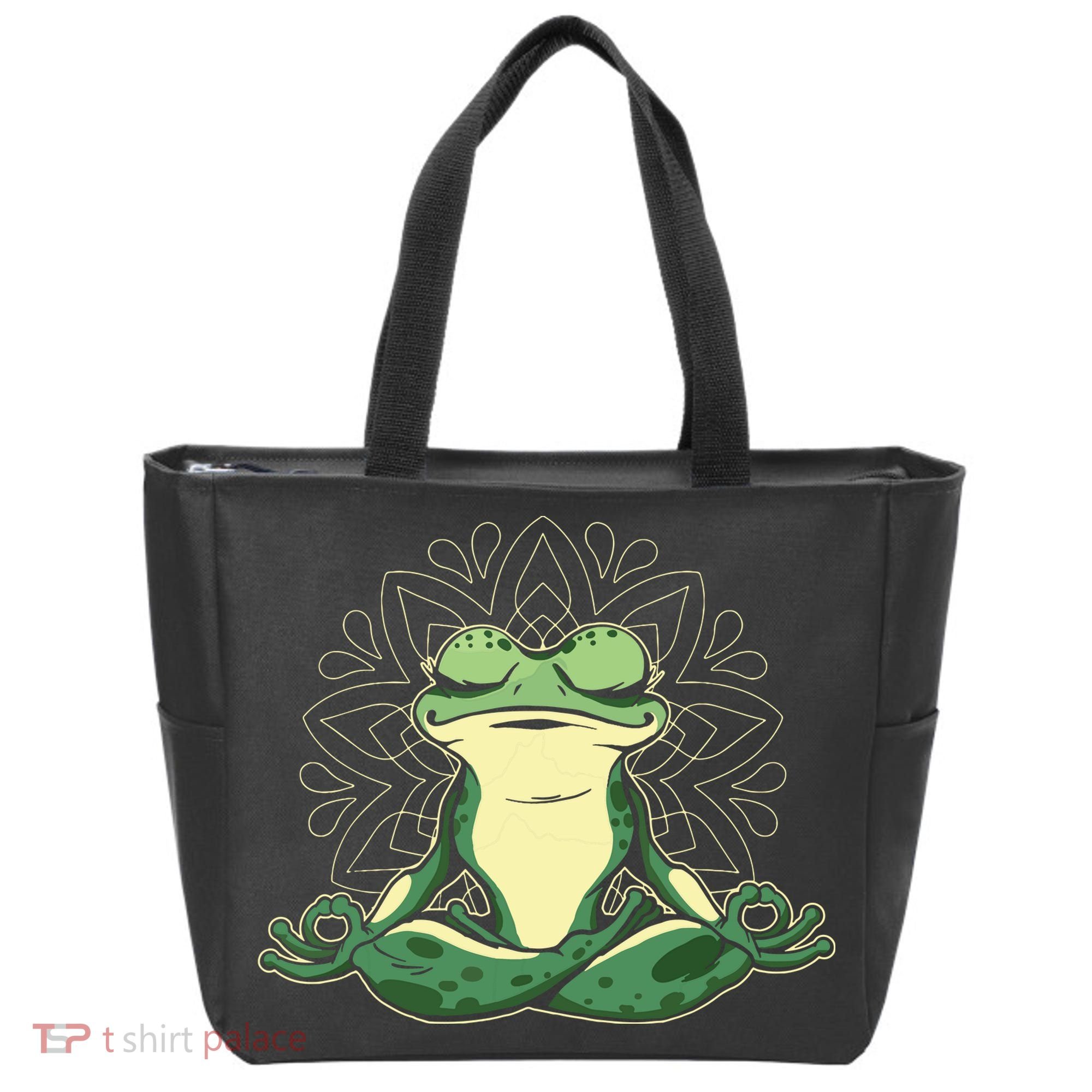 Meditating Yoga Frog Tote Bag