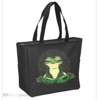 Meditating Yoga Frog Tote Bag thumb 2