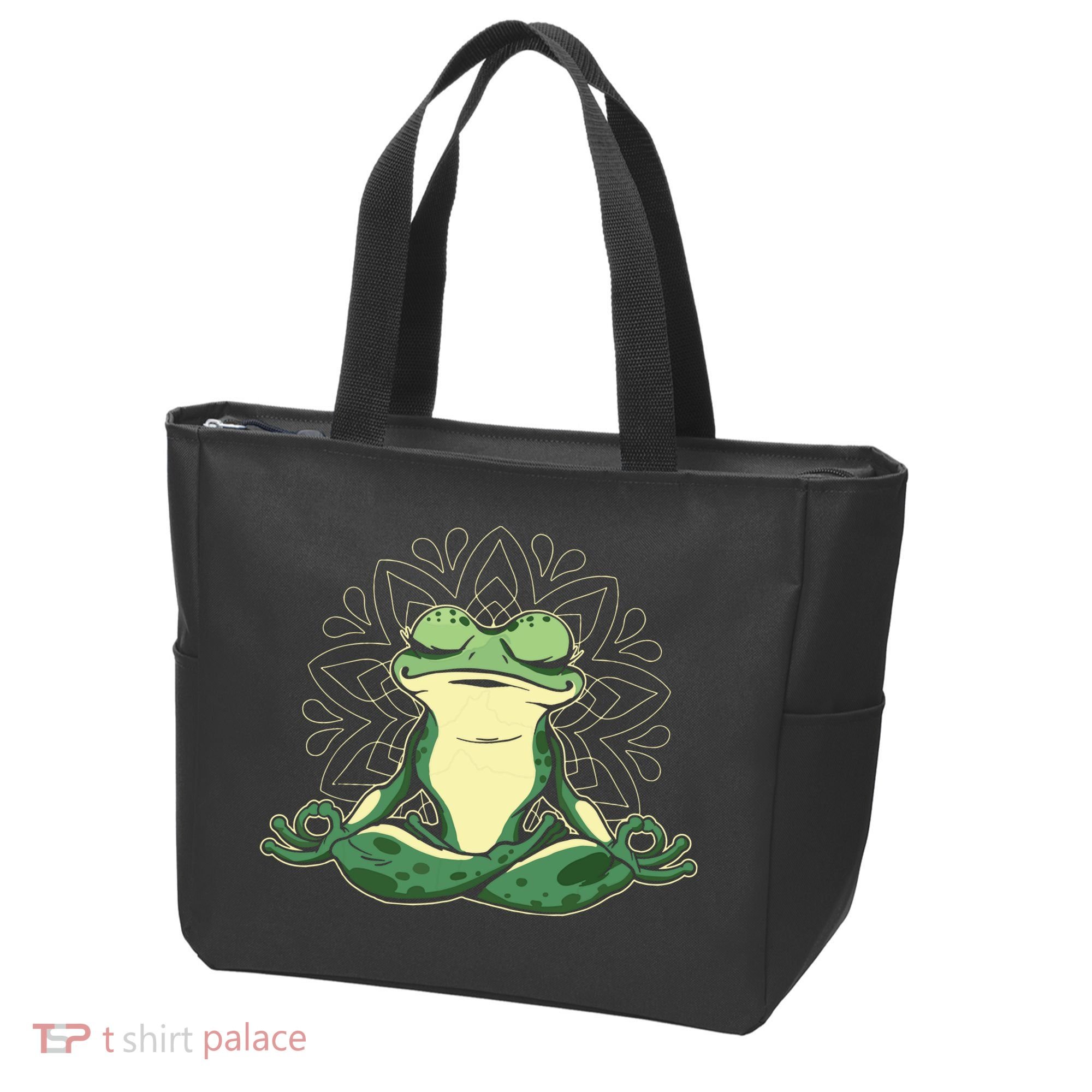 Meditating Yoga Frog Tote Bag