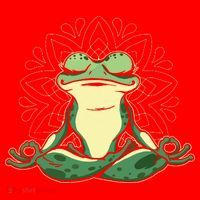 Meditating Yoga Frog Santa Hat thumb 1