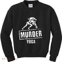 Murder Yoga Fighter Wrestling Gear Wrestling Rules Kids Sweatshirt thumb 0