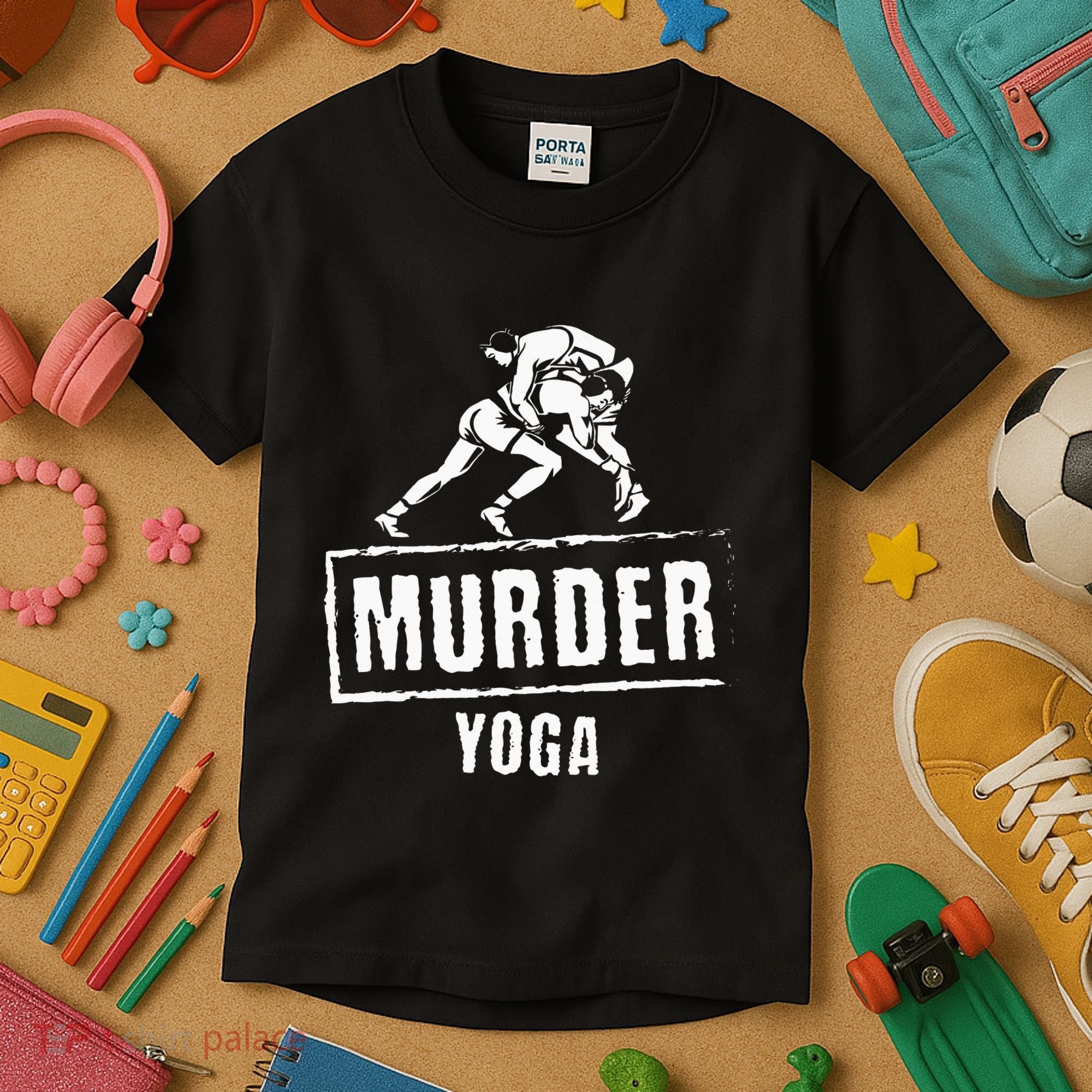 Murder Yoga Fighter Wrestling Gear Wrestling Rules Kids T-Shirt