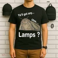 Moth Yall Got Any Lamps? Meme T-Shirt thumb 6