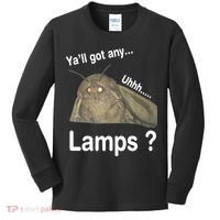 Moth Yall Got Any Lamps? Meme Kids Long Sleeve Shirt thumb 0