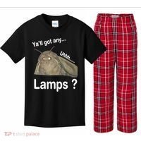 Moth Yall Got Any Lamps? Meme Kids Plaid Pajama Set thumb 0