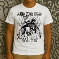 Mind Your Head Headless Horseman Est 1790 Headless Horseman Horror T-Shirt thumb 3