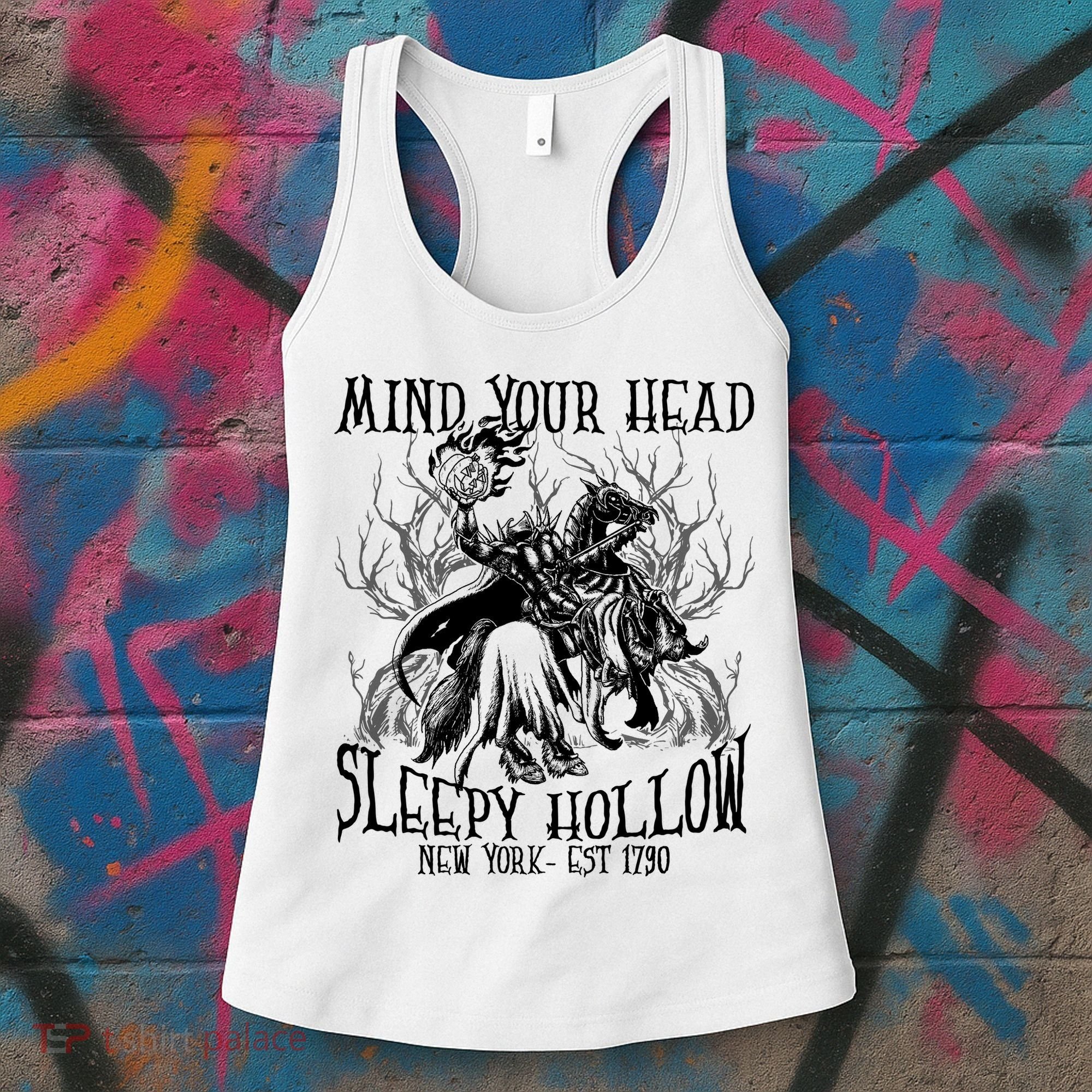 Mind Your Head Headless Horseman Est 1790 Headless Horseman Horror Women's Tank Top