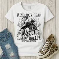 Mind Your Head Headless Horseman Est 1790 Headless Horseman Horror Women's T-Shirt thumb 3