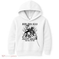 Mind Your Head Headless Horseman Est 1790 Headless Horseman Horror Kids Hoodie thumb 0