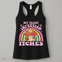 My Yeast Infection Itches Funny Mushroom Frog Meme Humor Women's Tank Top thumb 3