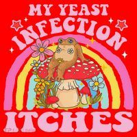 My Yeast Infection Itches Funny Mushroom Frog Meme Humor Santa Hat thumb 1