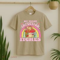 My Yeast Infection Itches Funny Mushroom Frog Meme Humor T-Shirt thumb 2