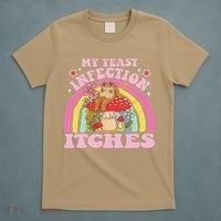 My Yeast Infection Itches Funny Mushroom Frog Meme Humor T-Shirt thumb 5