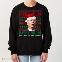 Merry You Know The Thing Funny Joe Biden Christmas Women's Sweatshirt thumb 0