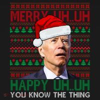 Merry You Know The Thing Funny Joe Biden Christmas Backpack thumb 2