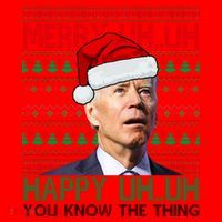 Merry You Know The Thing Funny Joe Biden Christmas Santa Hat thumb 1