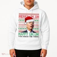 Merry You Know The Thing Funny Joe Biden Christmas Hoodie thumb 2