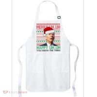 Merry You Know The Thing Funny Joe Biden Christmas Apron thumb 0