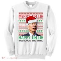 Merry You Know The Thing Funny Joe Biden Christmas Sweatshirt thumb 0