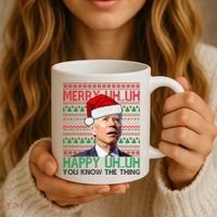 Merry You Know The Thing Funny Joe Biden Christmas Coffee Mug thumb 3